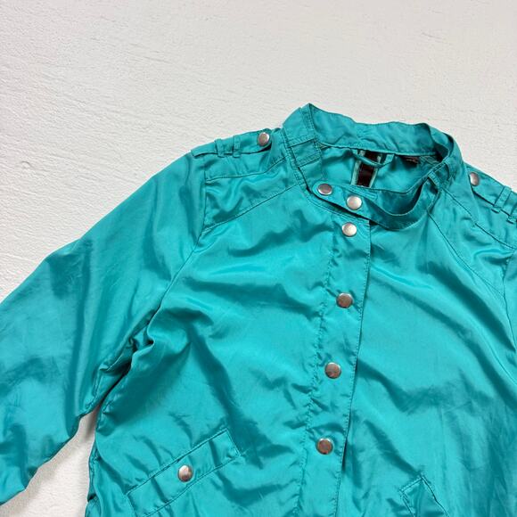 Divided By H&M Teal Bomber Moto Jacket, Size 6 - Picture 2 of 10